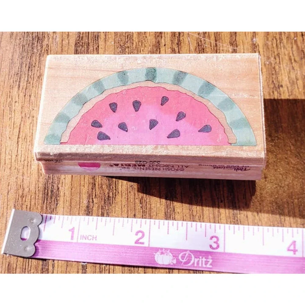 All Night Media Posh Impressions Watermelon Slice 550-G25 Wood Mounted Stamp